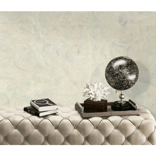 Mintha a sellő bőre kőből lenne - élő lélegző hullámzó márványminta hideg krémfehér és halvány zöldesszürke tónus tapéta