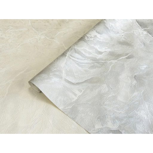 Tó jege percekkel a rianás előtt - hullámzó márványminta hideg ezüstfehér halvány kékesszürke és törtfehér tónus tapéta