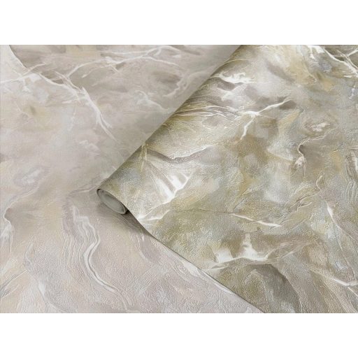 Vihar csiszolta kagylóhéj vagy tengerparti szikla metszete füstös taupe fakó acélkék és kopott arany tónus tapéta