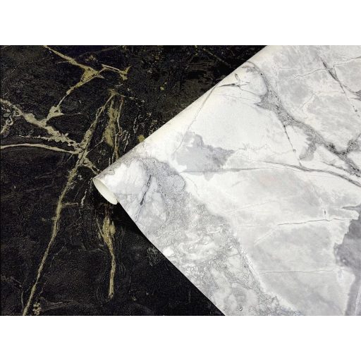 Térkép amelyet a természet rajzolt -  repedések foltok karcok hálózzák be a mintát fehér ezüstszürke és antracit tónus fémes hatás tapéta