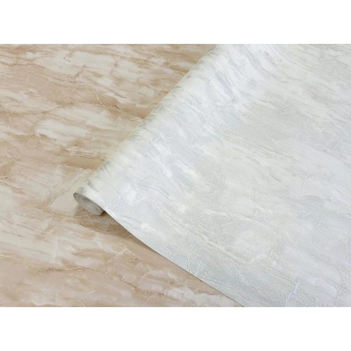 Skandináv tél vagy egy jeges lehelet - függőleges erezetnyomok mintája halvány ezüstös-kék és ködszürke tónus fémes hatás tapéta