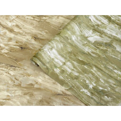 Ősrégi jáde kő metszete vagy kővé szilárdult moha törtfehér olívzöld és aranybarna tónus csillogó fémes hatás tapéta