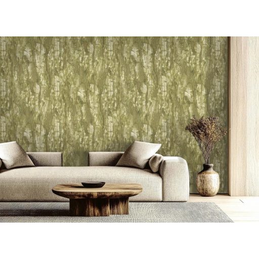 Ősrégi jáde kő metszete vagy kővé szilárdult moha törtfehér olívzöld és aranybarna tónus csillogó fémes hatás tapéta