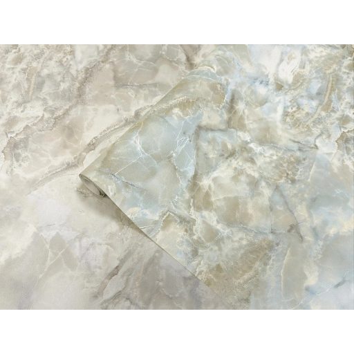 A természet legszemélyesebb alkotása - márvány műalkotás égkék ezüstös krém és bézsarany tónus fémes csillogó hatás tapéta