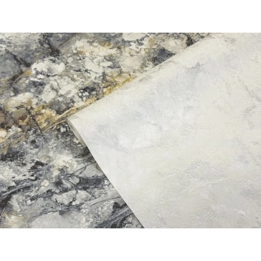 Szűzhó avagy a csend anyagba öntve - apró szabálytalan kőzetzárványok mintája tiszta opálfehér tónus tapéta