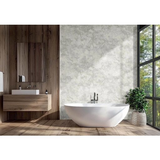 Sziklára festett ezüstös zuzmó vagy egy északi sziklapart felszíne törtfehér és platinaszürke tónus tapéta