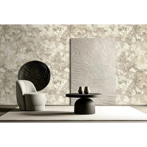 Eltörölhetelen kőbe vésett vihar - egy pillanat alatt minden eldőlt örökre mély taupe ezüstbézs és törtfehér tónus tapéta