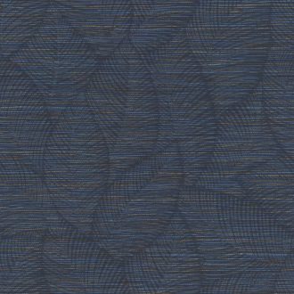   Finom kézzel festett levélzet durva szövet háttéren kék barna sötétkék és bézs tónusok tapéta