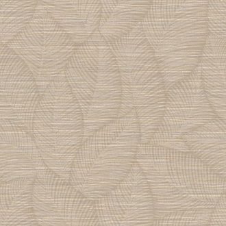   Finom kézzel festett levélzet durva szövet háttéren krémfehér bézs és világosbarna tónusok tapéta