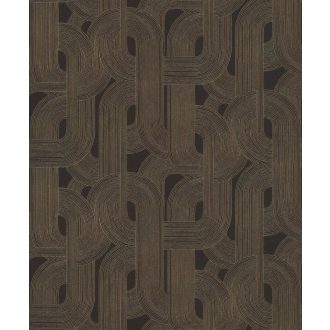   Ettől nem szabadulhatsz! Lenyűgöző és bonyolult labirintus minta fekete alap fényes arany mintarajzolat tapéta