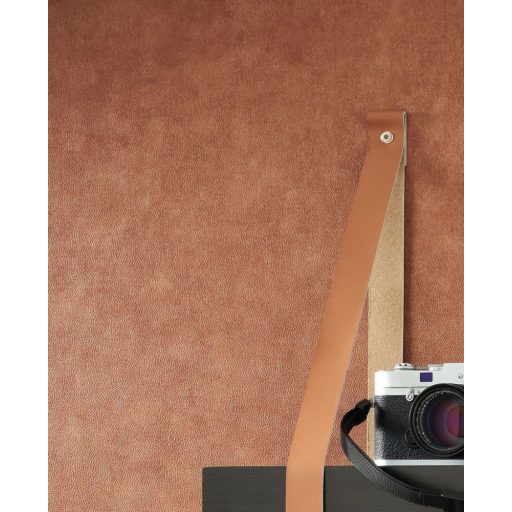 Minimalista marhabőr utánzat angol klubstílusban szemcsés struktúra narancs/terrakotta tónus tapéta