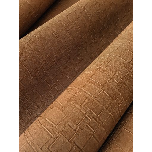 Szíjgyártók munkássága ihlette bőrmozaik minta karamellszín tónus tapéta