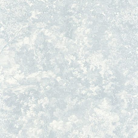 Mesebeli erdei táj mintha kézzel festették volna jégkék ezüstfehér tapéta