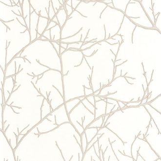   Rejtélyes aurába burkolózó japán stílusú ágak 3D fehér szürke ezüst tapéta