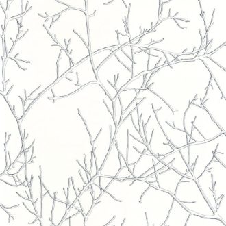   Rejtélyes aurába burkolózó japán stílusú ágak 3D fehér szürke fekete tapéta