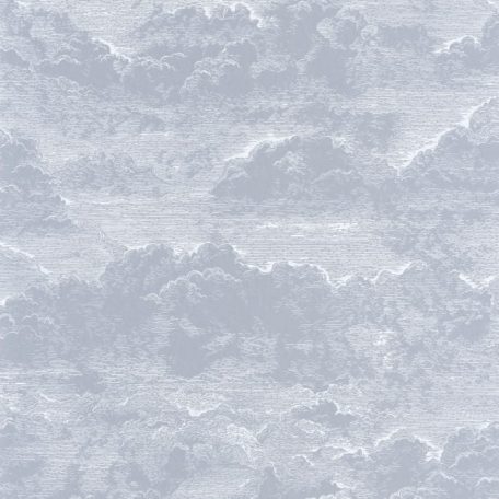 Bájos fali dekoráció vintage felhőmintával finom csíkozás viharkék fehér tapéta