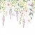 Lefelé kúszó varázslatos növények - virágszőlő - fehér zöld lila szines "L" falpanel