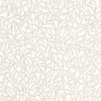   Természetes faldekoráció - bambuszlevél minta gyapjúfehér és szürke tónus tapéta