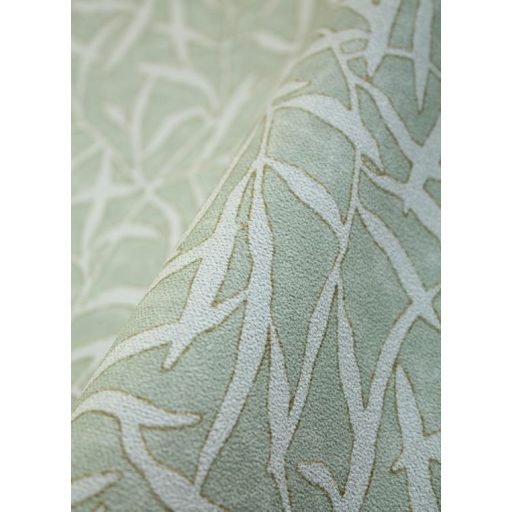 Természetes faldekoráció - bambuszlevél minta zsályazöld és barna tónus tapéta