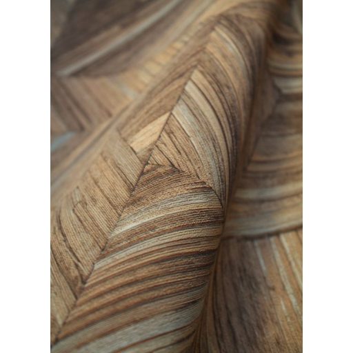 Háromdimenziós természetes szalmafonat minta szemcsés struktúrán dióbarna bézs és szürke tónus tapéta