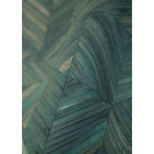 Háromdimenziós természetes szalmafonat minta szemcsés struktúrán lombzöld bézs barna és fekete tónus tapéta