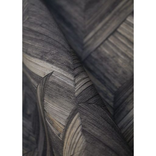 Háromdimenziós természetes szalmafonat minta szemcsés struktúrán anracit barna és szürke tónus tapéta