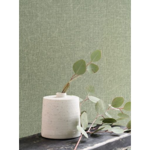 Mosott vászonhatású strukturált egyszínű minta khakizöld tónus tapéta
