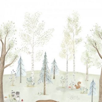   A meseerdő - tele meglepetésekkel - vár minket erdőzöld fehér és szines falpanel "L" méret