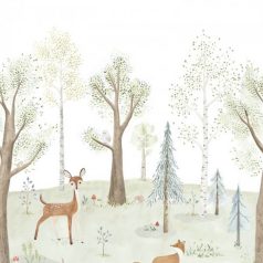   A meseerdő - ahol a rókák bámulják az őzikét - vár minket erdőzöld fehér és szines falpanel "M" méret