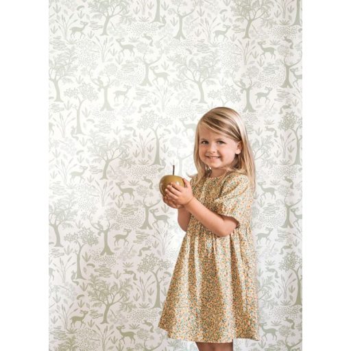 Séta egy költői erdőben illusztris társaságban krémfehér és bézs tónus tapéta