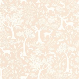   Séta egy költői erdőben illusztris társaságban rózsaszín és krémfehér tónus tapéta