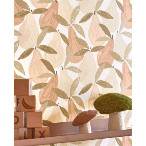 Na ki számolja meg a körtéket? frissek, mintha egyenesen a kertből jöttek volna krémfehér rózsaszín bézs és barna tónus tapéta