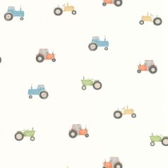   A gyermeki álmok "netovábbja" Traktorparádé! fehér szürke és szines tónus tapéta
