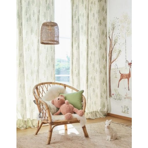 Casadeco Once Upon a Time 88499374 FOREST Gyerekszobai Fenyő és nyírerdő minta naturel szürke dekoranyag