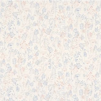   Casadeco Once Upon a Time 88506585 GARDEN Gyerekszobai mezei virágok natur bézs és égszínkék tónus dekoranyag