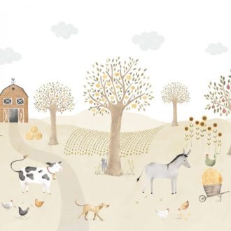   Panoráma farm - a vidéki élet legszebb pillanatai "M" méret natur tónusok szines falpanel