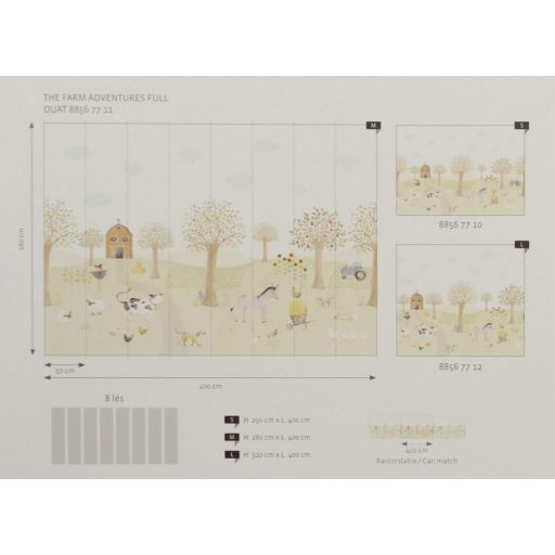 Panoráma farm - a vidéki élet legszebb pillanatai "L" méret natur tónusok szines falpanel