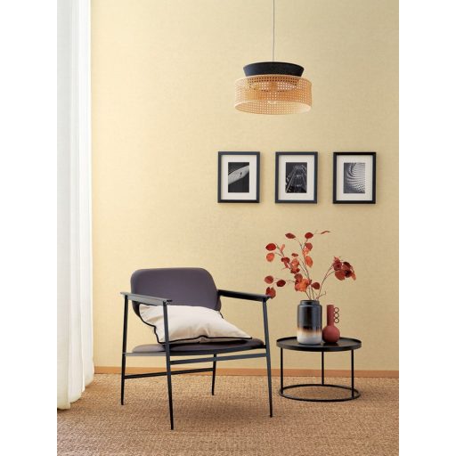 Szálakból kialakított texturált minta - láthat benne levélerezetet fakérget vagy akár ősi romot is kőbézs tónus tapéta