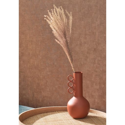 Szálakból kialakított texturált minta - láthat benne levélerezetet fakérget vagy akár ősi romot is rézszín tónus tapéta