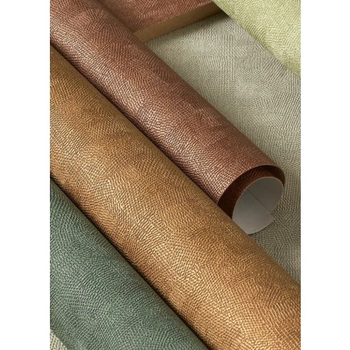 Szálakból kialakított texturált minta - láthat benne levélerezetet fakérget vagy akár ősi romot is eukaliptusz zöld tónus tapéta