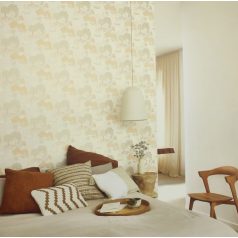   Tájépítés japánul - Botanikai csoda - pompázatos Kyotoi kert krémfehér homokszín szürke és barna tónus fémes hatás tapéta