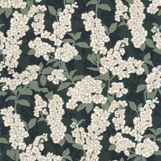   Japán legnépszerűbb motívuma - zarándoklat a cseresznye virágzáshoz matchatea zöld fehér és szines fémes hatás tapéta