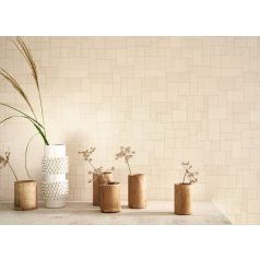   Tatami által inspirált geometrikus harmonikus mikrominta homokszín és bézs tónus irizáló díszítésű vonalak tapéta