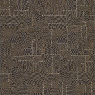  Tatami által inspirált geometrikus harmonikus mikrominta fekete és arany tónus irizáló díszítésű vonalak tapéta