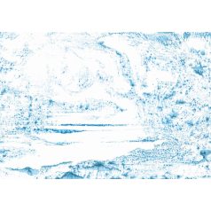   Absztrakt pöttyökkel kialakított tenger hullámaira emlékeztető minta "S" fehér és óceánkék tónus falpanel