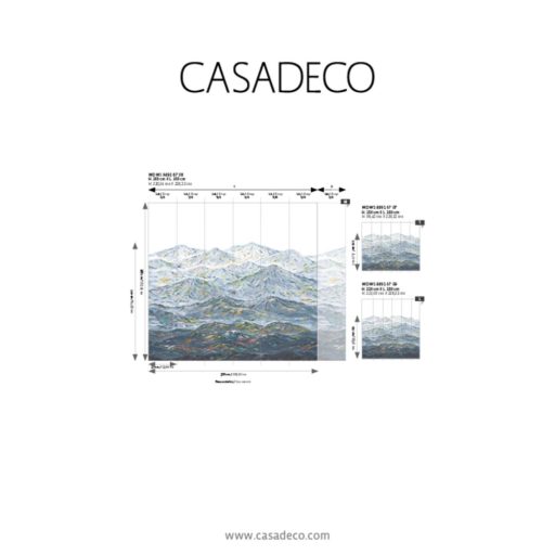 A Sziklás hegység vonulatai gouache festésű szines növényzettel "L" fehér kék szürke szines falpanel