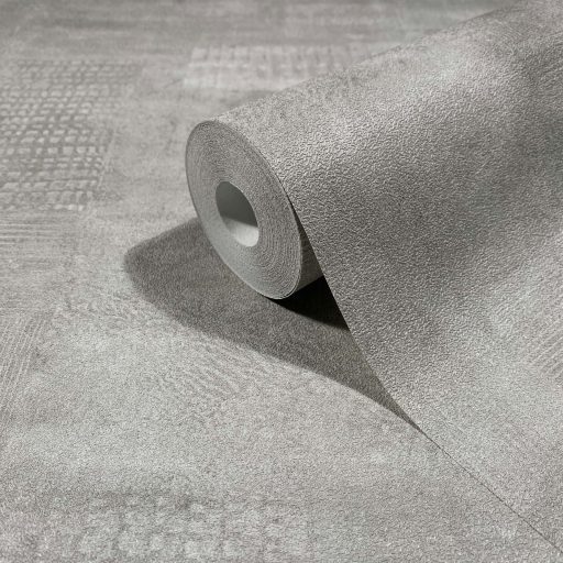 Építészeti karakter! 3D hatású absztrakt geometriai 3D reliefminta hideg szürke matt ezüstszürke és antracit tónus tapéta