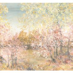   Tisztelgés az impresszionizmus és a tavasz szépsége előtt - virágba borult fák "S" sárga rózsaszín szines falpanel