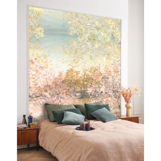 Tisztelgés az impresszionizmus és a tavasz szépsége előtt - virágba borult fák "M" sárga rózsaszín szines falpanel