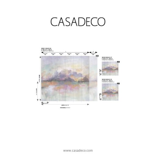 Ködbe burkolózó titokzatos táj - mint egy Turner festmény "S" méret zöld lila szines falpanel